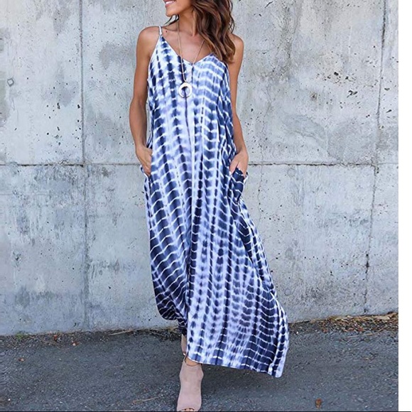 Dresses & Skirts - Blue Tie Dye Maxi Dress